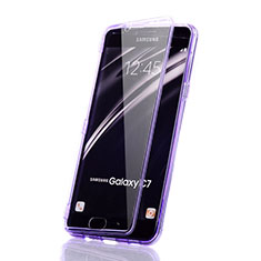 Soft Transparent Flip Case for Samsung Galaxy C5 SM-C5000 Purple