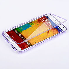 Soft Transparent Flip Case for Samsung Galaxy Note 3 N9000 Purple