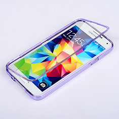 Soft Transparent Flip Case for Samsung Galaxy S5 G900F G903F Purple