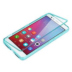 Soft Transparent Flip Cover for Huawei Honor 5X Sky Blue