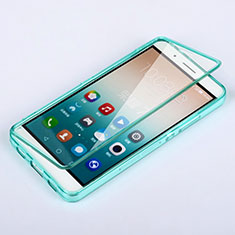 Soft Transparent Flip Cover for Huawei Honor 7i shot X Sky Blue