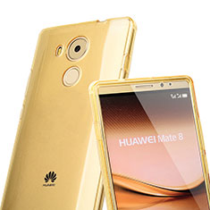 Soft Transparent Flip Cover for Huawei Mate 8 Gold