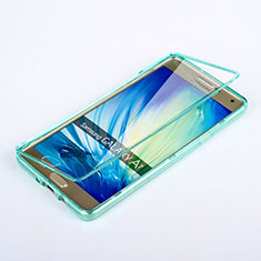 Soft Transparent Flip Cover for Samsung Galaxy A7 Duos SM-A700F A700FD Sky Blue