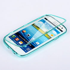 Soft Transparent Flip Cover for Samsung Galaxy S3 III LTE 4G Sky Blue