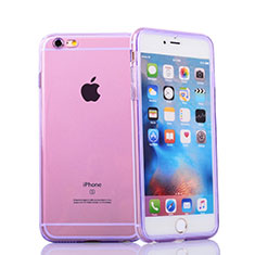 Soft Transparent Gel Flip Cover for Apple iPhone 6S Plus Purple