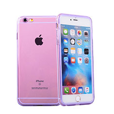 Soft Transparent Gel Flip Cover for Apple iPhone 6S Purple