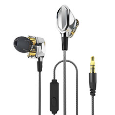 Sports Stereo Earphone Headset In-Ear H04 for Sharp Aquos R6 Silver