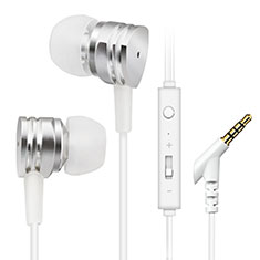 Sports Stereo Earphone Headset In-Ear H24 for Sharp Aquos Sense4 Basic Silver