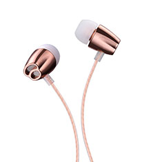Sports Stereo Earphone Headset In-Ear H26 for HTC Desire 21 Pro 5G Rose Gold