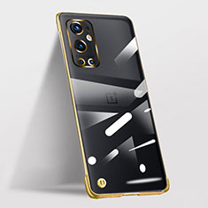 Transparent Crystal Frameless Hard Case Back Cover for OnePlus 9 Pro 5G Gold