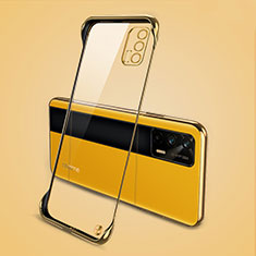 Transparent Crystal Frameless Hard Case Back Cover for Realme GT 5G Gold