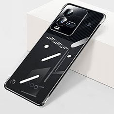 Transparent Crystal Frameless Hard Case Back Cover for Vivo iQOO 10 5G Black