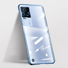 Transparent Crystal Frameless Hard Case Back Cover for Vivo iQOO 7 5G Blue