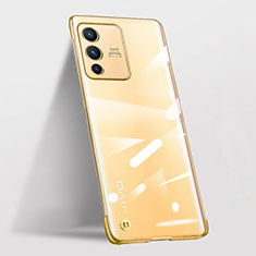 Transparent Crystal Frameless Hard Case Back Cover for Vivo V23 5G Gold