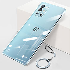 Transparent Crystal Frameless Hard Case Back Cover H01 for OnePlus 9R 5G Silver