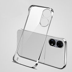 Transparent Crystal Frameless Hard Case Back Cover H03 for Huawei P50 Silver