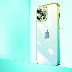 Transparent Crystal Gradient Hard Case Back Cover QC1 for Apple iPhone 15 Pro Max Green