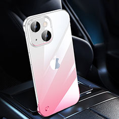 Transparent Crystal Gradient Hard Case Back Cover QC2 for Apple iPhone 15 Pink