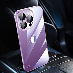 Transparent Crystal Gradient Hard Case Back Cover QC2 for Apple iPhone 15 Pro Max Purple