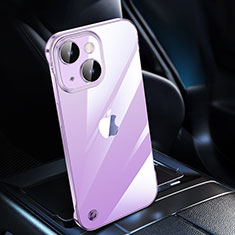 Transparent Crystal Gradient Hard Case Back Cover QC2 for Apple iPhone 15 Purple