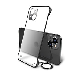 Transparent Crystal Hard Case Back Cover H01 for Apple iPhone 14 Black