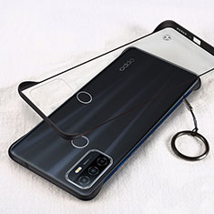 Transparent Crystal Hard Case Back Cover H01 for Oppo A33 Black