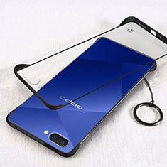 Transparent Crystal Hard Case Back Cover H01 for Oppo A5 Black