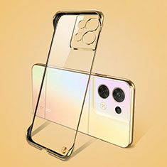 Transparent Crystal Hard Case Back Cover H01 for Oppo Reno8 Pro 5G Gold