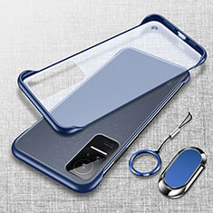 Transparent Crystal Hard Case Back Cover H01 for Xiaomi Civi 5G Blue