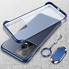 Transparent Crystal Hard Case Back Cover H01 for Xiaomi Poco X5 5G Blue