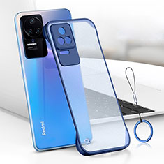 Transparent Crystal Hard Case Back Cover H01 for Xiaomi Redmi K40S 5G Blue