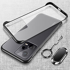 Transparent Crystal Hard Case Back Cover H01 for Xiaomi Redmi Note 12 5G Black