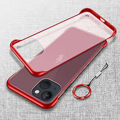 Transparent Crystal Hard Case Back Cover H02 for Apple iPhone 13 Red