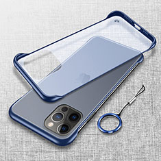 Transparent Crystal Hard Case Back Cover H02 for Apple iPhone 15 Pro Max Blue