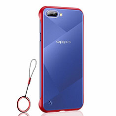 Transparent Crystal Hard Case Back Cover H02 for Oppo A5 Red