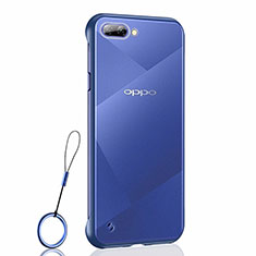 Transparent Crystal Hard Case Back Cover H02 for Oppo AX5 Blue