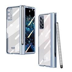 Transparent Crystal Hard Case Back Cover H02 for Oppo Find N 5G Blue