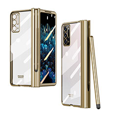 Transparent Crystal Hard Case Back Cover H02 for Oppo Find N 5G Gold