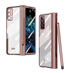 Transparent Crystal Hard Case Back Cover H02 for Oppo Find N 5G Rose Gold