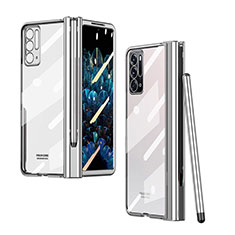 Transparent Crystal Hard Case Back Cover H02 for Oppo Find N 5G Silver