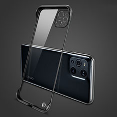 Transparent Crystal Hard Case Back Cover H02 for Oppo Find X3 5G Black