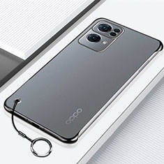 Transparent Crystal Hard Case Back Cover H02 for Oppo Reno7 Pro 5G Black