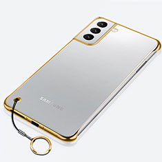 Transparent Crystal Hard Case Back Cover H02 for Samsung Galaxy S22 Plus 5G Gold