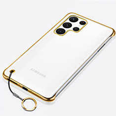 Transparent Crystal Hard Case Back Cover H02 for Samsung Galaxy S25 Ultra 5G Gold