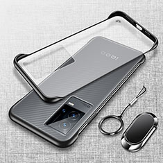 Transparent Crystal Hard Case Back Cover H02 for Vivo iQOO 8 Pro 5G Black