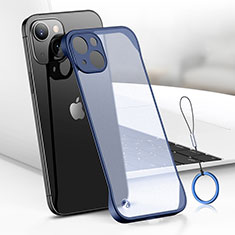 Transparent Crystal Hard Case Back Cover H03 for Apple iPhone 14 Blue