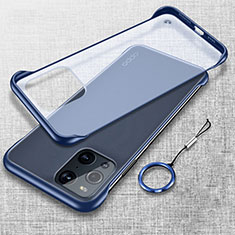 Transparent Crystal Hard Case Back Cover H04 for Oppo Find X3 Pro 5G Blue