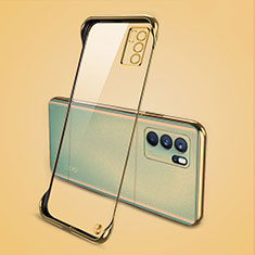 Transparent Crystal Hard Case Back Cover H04 for Oppo Reno6 5G Gold