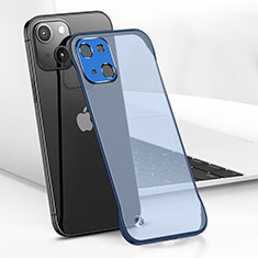 Transparent Crystal Hard Case Back Cover H05 for Apple iPhone 15 Blue