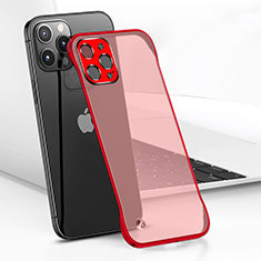 Transparent Crystal Hard Case Back Cover H05 for Apple iPhone 15 Pro Red